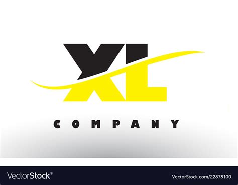 xl   black  yellow letter logo  swoosh vector image