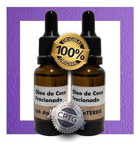 2 Frascos 20ml Conta Gotas Óleo De Coco Fracionado Doterra