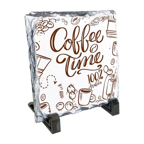 Quadro De Pedra Hora Do Cafe Coffee Time Cafe Arabica Elo7