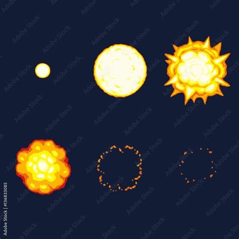 Cartoon explosion animation sprite sheet Stock Vector | Adobe Stock