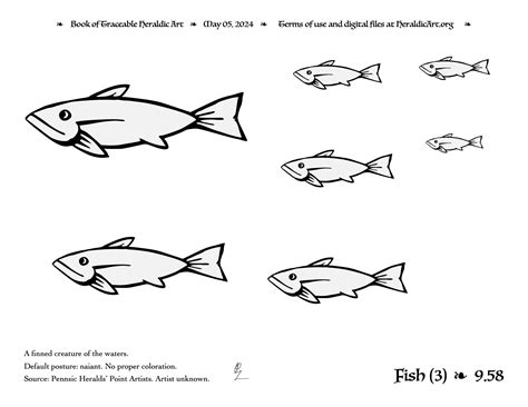 Fish Traceable Heraldic Art
