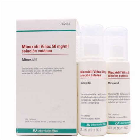 Minoxidil Viñas 50 mg ml Solución Cutánea 2 Frascos x 120ml Farmasoler