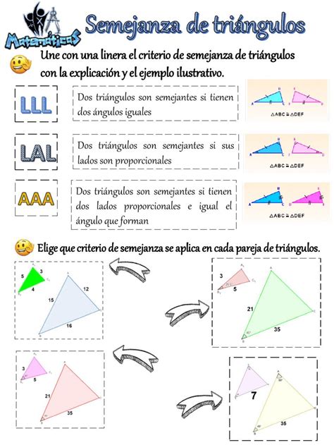 Ficha de semejanza de triÁngulos Artofit