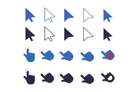 flat style cursor icon collection in many shapes vector 24769285 Vector Art at Vecteezy