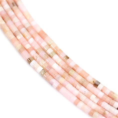 Pink Opal Pearl Heishi Rondelle X Mm Gemstone Semi Precious