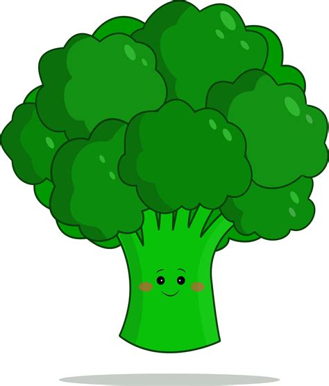 Vector Illustration Of Cute Broccoli Cartoon Character Icon Design In