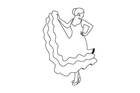 Flamenco Dancer Line Art Svg Cut File By Creative Fabrica Crafts