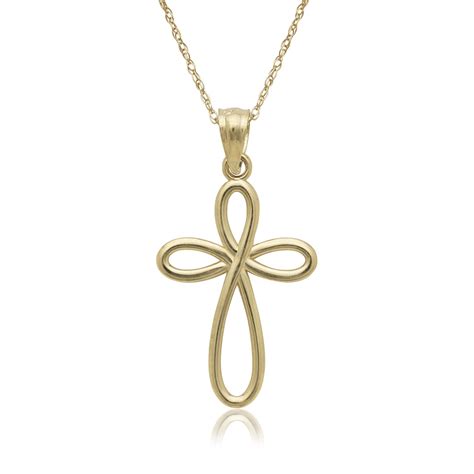 Shop 14k Yellow Gold Infinity Cross Pendant 16 Inch Gold Filled Chain