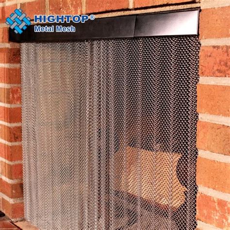 Decorative Artistic Chain Link Wire Mesh For Fireplace Screen Curtain Fireplace Mesh Curtain