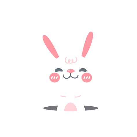 A Little Rabbit Emerges From The Hole Cartoon Decorative Card For