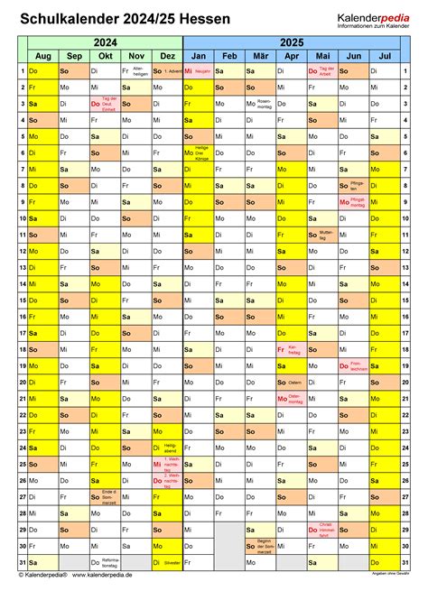 Schulkalender Hessen F R Word