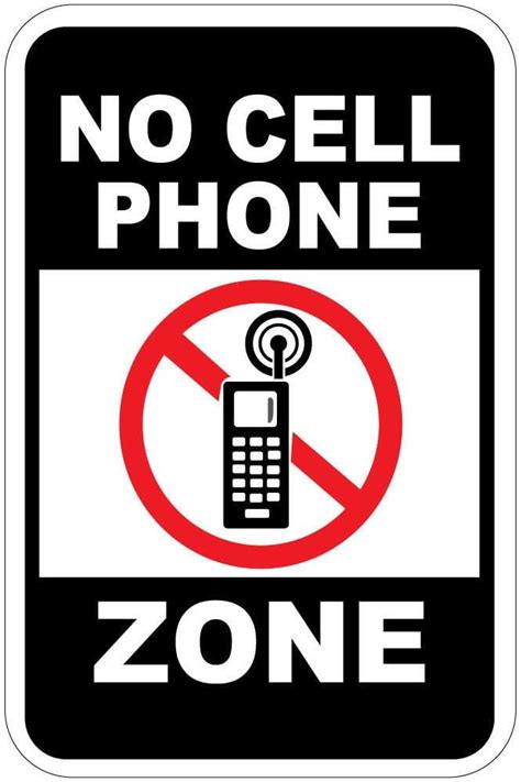 No Cell Phone Zone Safety Signs Warning Sign 8x6 Inches