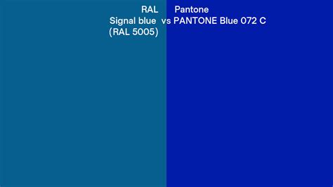 RAL Signal Blue RAL 5005 Vs Pantone Blue 072 C Side By Side Comparison