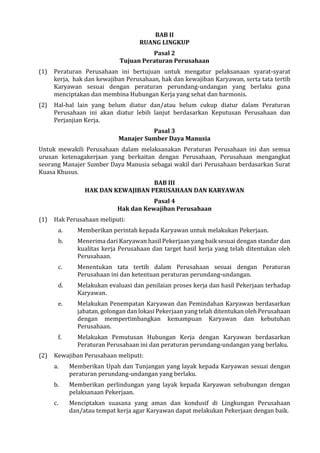 Draf Peraturan Perusahaan Pdf