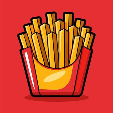 French Fries Clipart Cartoon Style Vector Illustration Premium AI