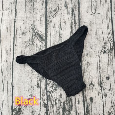 Hot Men Women Breathable Underwear Hand Crochet Low Rise Gstring Swimming Sunbathing Thong Sissy