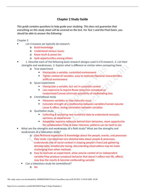 Chapt Study Guide Docx Chapter Study Guide This Guide Contains