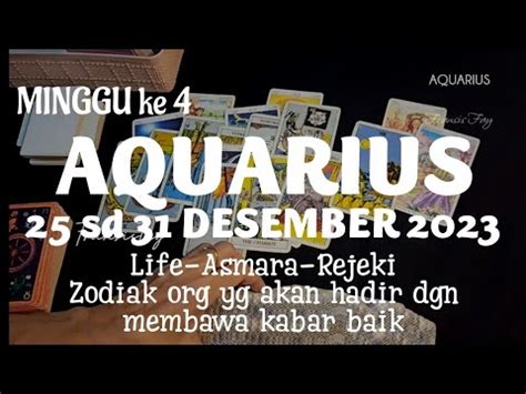 Aquarius Minggu Ke Sd Desember Situasi Hari Kedepan