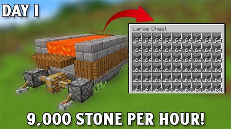 Minecraft Very Easy Cobblestone Farm Per Hour Youtube