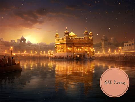 Sikh Digital Art Golden Temple Sketch Bright Shining Sikh Wall Decor