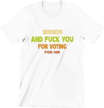 Amazon Men S Anti Democratic Fuck Joe Biden Funny Short Sleeve T Shirt Crewneck Design Tee