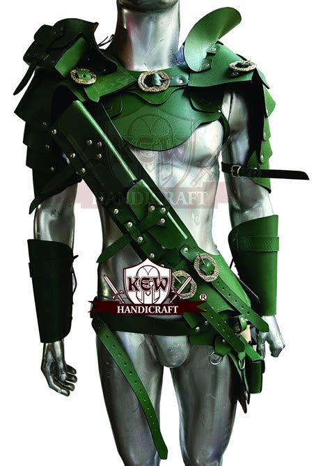 Costume Leather Set Larp Ranger Pauldrons Gorget Bandolier Etsy