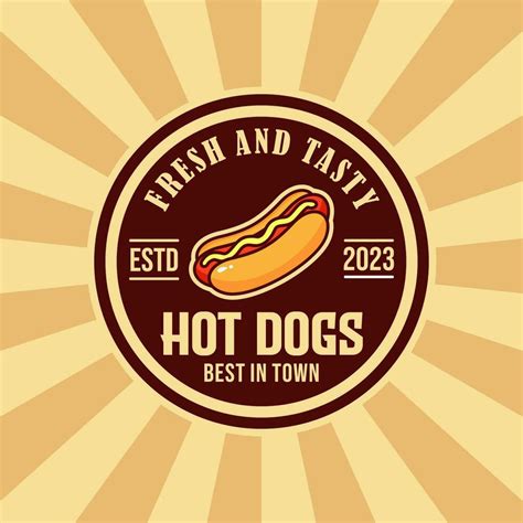 Hot dog logo badge template design 35450678 Vector Art at Vecteezy