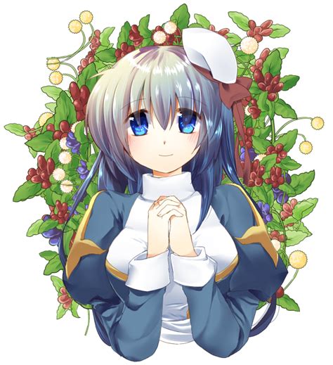 Safebooru 1girl Bangs Berry Blue Eyes Blush Breasts Closed Mouth Commentary Request Cropped