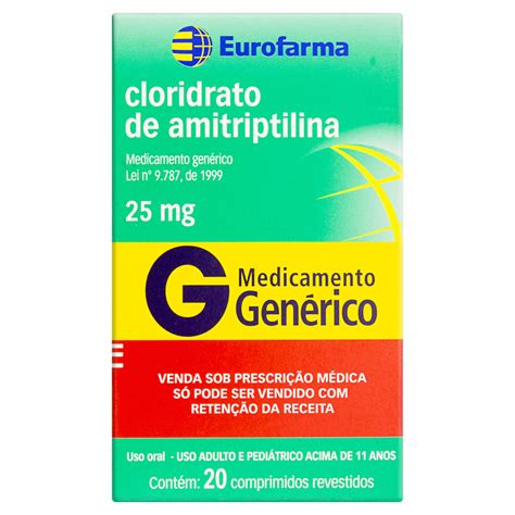 CLORIDRATO DE AMITRIPTILINA 25MG EUROFARMA CAIXA 20 COMPRIMIDOS ...