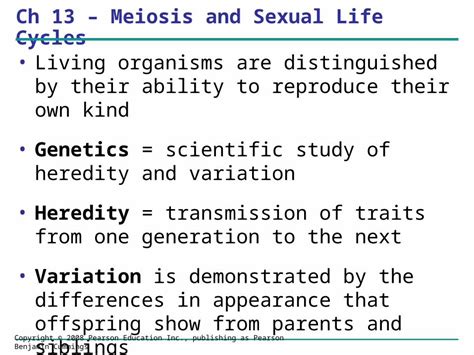 Ppt Ch 13 Meiosis And Sexual Life Cycles Living Organisms Are Distinguished By Their Ability