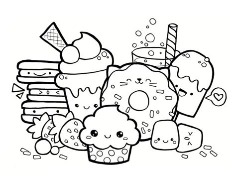 Coloriage Kawaii Glaces Dessin Gratuit Imprimer