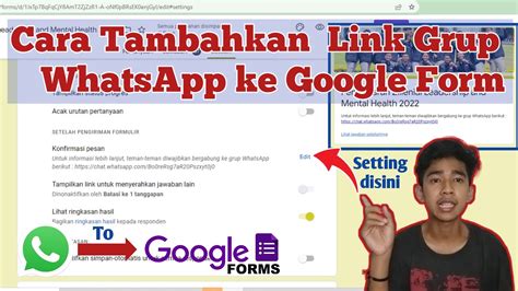 Cara Menambahkan Link Grup Wa Di Google Form Cara Menaruh Link Grup