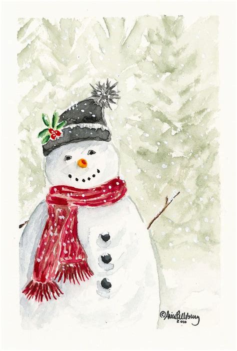 1000+ images about Snowman watercolor on Pinterest | Snowman ...