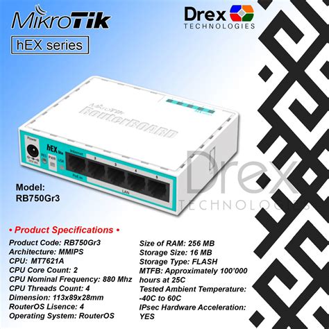 Mikrotik Hex Rb750gr 3 Hex Series Routerboard Lazada Ph