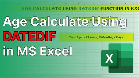 How To Calculate Age From Date Of Birth Using Datedif Formula In Excel