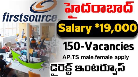 Firstsource Company Job Recruitment In Hyderabad Hydrabad Urgent