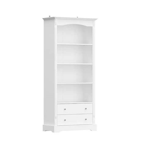 FUFU GAGA 70 1 In Tall White Wooden 4 Shelf Accent Standard Bookcase