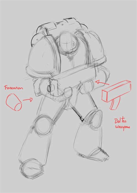 How To Draw A Space Marine Step By Step Tutorial Space Drawings