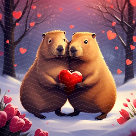 Capybara Valentines Day Capybaras Bundle Capybara Png Capybara Capy