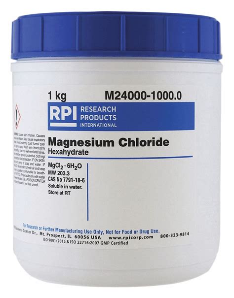 RPI Magnesium Chloride Hexahydrate Powder 1 Kg 1 EA 31GA08 M24000