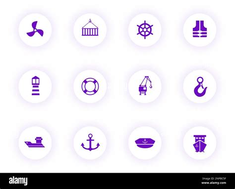 Harbor Purple Color Vector Icons Stock Vector Image Art Alamy