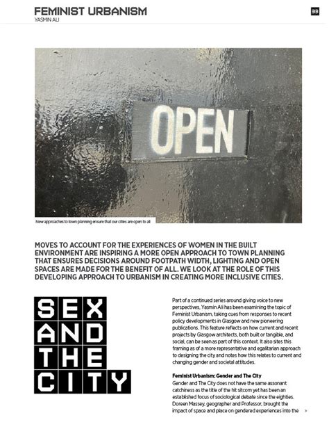 Feminist Urbanism Sex And The City July 2024 Features And Reports