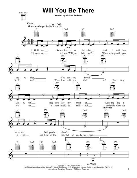 Michael Jackson Will You Be There Sheet Music Notes Chords Michael