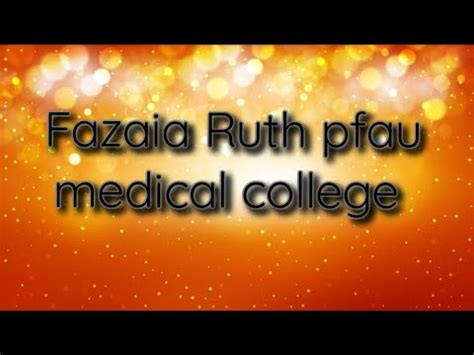 Fazaia Ruth Pfau Medical College Karachi FRPMC YouTube