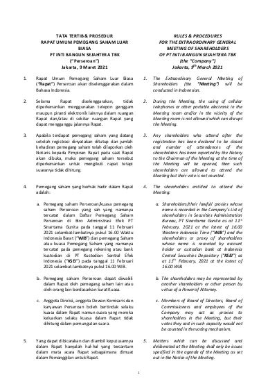Tata Tertib Prosedur Rapat Umum Pemegang Saham Luar Biasa Pt Inti