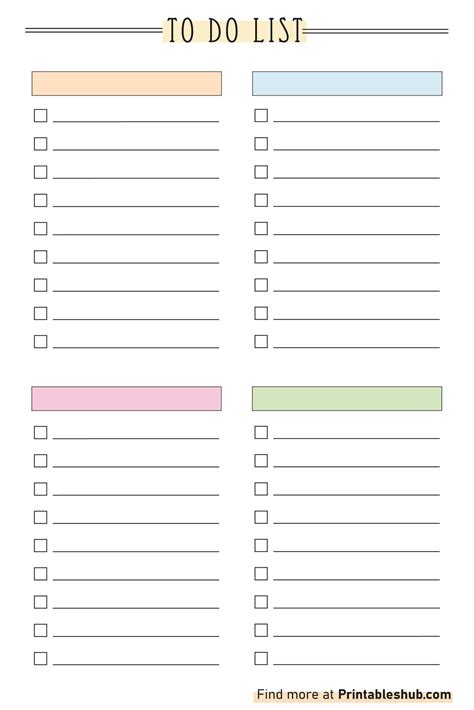 Free Printable Blank To-Do List Templates [PDF Included] - Printables Hub