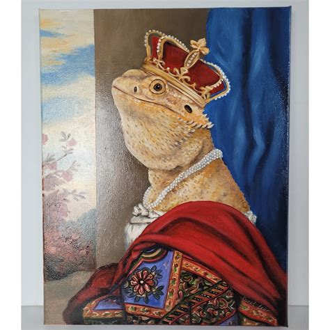 Bearded Dragon in Costume, Bearded Dragon Portrait, Original Oil ...