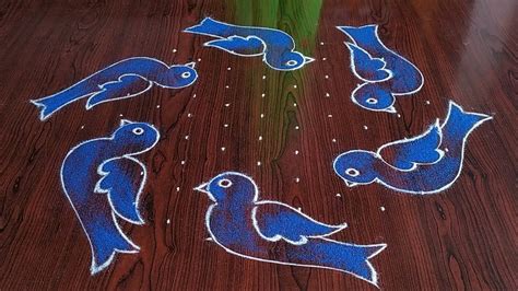 Sankranthi Chukkalu Muggulu 116 Dot S Beautiful Bird S Rangoli