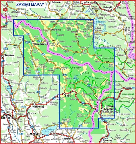 Pogranicze Bieszczadzkie Mapa Turystyczna