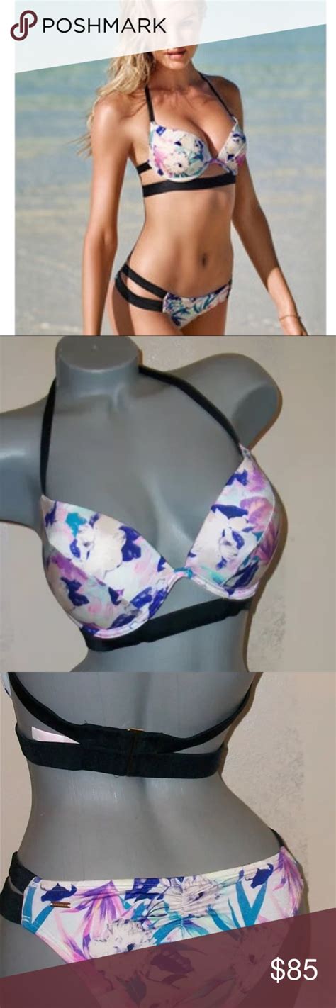 Victorias Secret Banded Hottie Halter 34d Halter Top Swimsuits